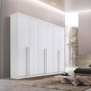 Ver imagem 1 de Roupeiro Milano Branco 6 Portas e 8 Gavetas 100% MDF Larg. 2.20m - D Doro