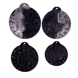 Conjunto Almofada De Silicone Para Fogão De Indução Magnético VEM 4 Peças Preto - 2