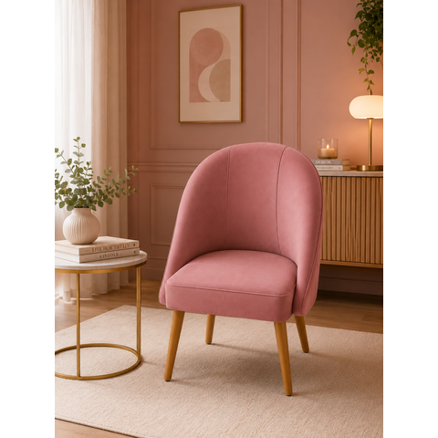 Poltrona Cadeira de Jantar Lua - Rose