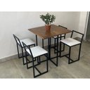 Ver imagem 5 de Kit 4 Banqueta Baixa Para Cozinha Preta Industrial Assento Estofado