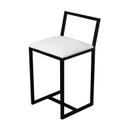 Ver imagem 2 de Kit 4 Banqueta Baixa Para Cozinha Preta Industrial Assento Estofado