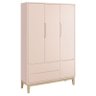 Guarda Roupa Infantil 3 Portas e Cômoda com Porta New Classic Rosa com Pés Madeira Natural - - 2
