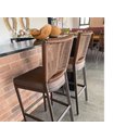 Ver imagem 3 de Kit 2 Banqueta Balcão Cozinha Churrasqueira Moderna Alumínio Cor:marrom