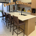 Ver imagem 2 de Kit 2 Banquetas Modernas Marrom em Alumínio para Bancada e Cozinha