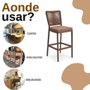 Ver imagem 6 de Kit 2 Banquetas Modernas Marrom em Alumínio para Bancada e Cozinha