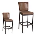 Ver imagem 1 de Kit 2 Banqueta Balcão Cozinha Churrasqueira Moderna Alumínio Cor:marrom