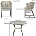 Ver imagem 2 de Mesa com 6 Cadeiras de Jantar Roma 120cm e Noronha em Alumínio Marrom Corda Náutica Estofado 3 Trama