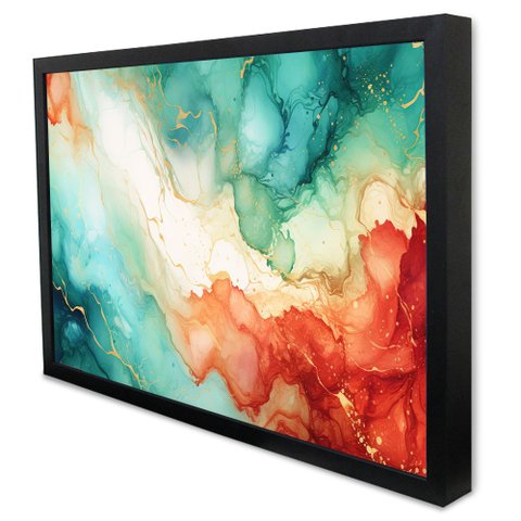 Quadro Decorativo Abstrato Marmore Luxo Extreme em Moldura Caixa Tacolado Moldura Caixa 3cm Preta Co