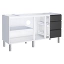 Ver imagem 2 de Gabinete para Cozinha Ga em Aço 1.75 Cm 3 Gavetas com Corrediças Telescópicas e Puxadores e Pés em a