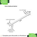 Ver mais imagens de Porta Toalhas de Banho Toalheiro Parede Rose Gold Fs Plus