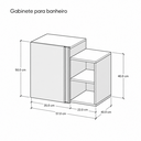 Ver imagem 6 de Gabinete Organizador para Banheiro Suspenso Branco sem Cuba Íbis
