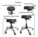 Ver imagem 2 de Banqueta Mocho Rodinhas Pu Cromadas Estetica Dentista