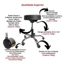 Ver imagem 3 de Banqueta Mocho Rodinhas Pu Cromadas Estetica Dentista