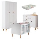 Ver imagem 1 de Quarto de Bebê Duda com Berço Americano Ludmila Branco Acetinado Bétula e Colchão Gazin - Carolina