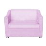 Kit 2 Poltronas e 1 Namoradeira Tilla e 2 Puffs Dado Corino Rosa Bebê - Móveis Mafer - 4