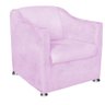 Kit 2 Poltronas e 1 Namoradeira Tilla e 2 Puffs Dado Corino Rosa Bebê - Móveis Mafer - 3