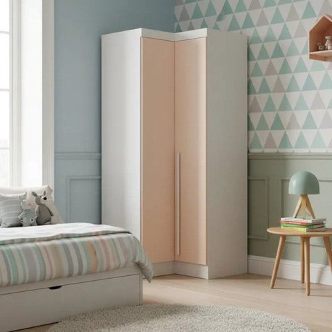 Módulo de Canto Reto 2 Portas Infinity Branco/Line/Blush