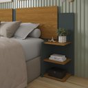 Ver imagem 2 de Cabeceira Cama Casal Queen King Solteiro Box com Mesa de Apoio Davi Cinza Freijo
