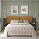 Ver imagem 3 de Cabeceira Cama Casal Queen King Solteiro Box com Mesa de Apoio Davi Cinza Freijo