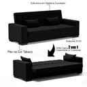 Ver imagem 3 de Sofá Cama para Sala de Estar Lisboa Linho Preto - Ibiza