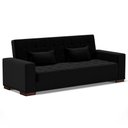 Ver imagem 1 de Sofá Cama para Sala de Estar Lisboa Linho Preto - Ibiza