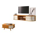 Ver imagem 1 de Rack Bancada Suspensa Algarve com Mesa de Centro Indianápolis Cinamomo Off White – Madetec