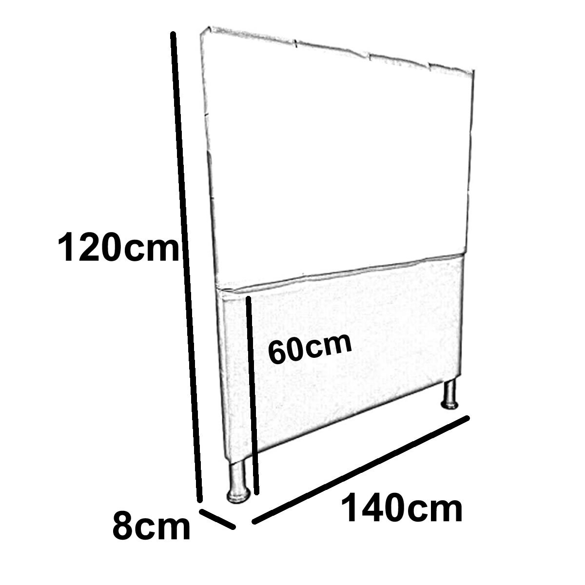 Cabeceira de Cama Box Casal Estofada Laura Tt - Preta - 3