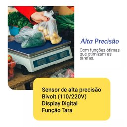 Balança Eletrônica Digital de 2g até 40kg Quilos Bivolt - 4