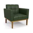 Ver imagem 5 de Poltrona Sala Decorativa Kit 2 Elisa Base Madeira Castanho Sintético Pu Verde D03 - D’Rossi