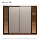 Ver imagem 2 de Guarda Roupa Casal 4 Portas Vidro Reflecta e 4 Gavetas Laredo - Nogueira/nude Prime Tx