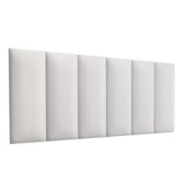 Cabeceira Estofada Casal 1,40cm Branco Corino Pérola Quarto Decoração Lisa - 1