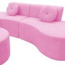 Ver mais imagens de Sofá Modular Orgânico Monterrey 260cm + Puff Suede Rosa Bebê