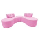 Ver imagem 5 de Sofá Modular Orgânico Monterrey 260cm + Puff Suede Rosa Bebê