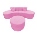 Ver imagem 3 de Sofá Modular Orgânico Monterrey 260cm + Puff Suede Rosa Bebê