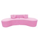 Ver imagem 6 de Sofá Modular Orgânico Monterrey 260cm + Puff Suede Rosa Bebê