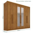 Ver imagem 4 de Guarda Roupa Casal com Espelho 6 Portas 6 Gavetas 100% MDF Itália Plus Marrom/Cinamomo