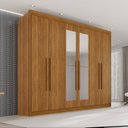 Ver imagem 1 de Guarda Roupa Casal com Espelho 6 Portas 6 Gavetas 100% MDF Itália Plus Marrom/Cinamomo