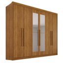 Ver imagem 3 de Guarda Roupa Casal com Espelho 6 Portas 6 Gavetas 100% MDF Itália Plus Marrom/Cinamomo