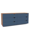 Ver imagem 2 de Cômoda Porto com 6 Gavetas 150x63cm Freijó/Azul 240821