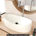 Ver imagem 2 de Cuba Pia para Banheiro Oval Canoa 46cm Tânia C08 Bege - Mpozenato