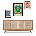 Ver imagem 1 de Set 3 Quadros Flores e Plantas - Itália:moldura Preta
