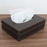 Porta Lenço De Papel Em Corino Cor Marrom Escritório - 1