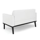 Ver imagem 3 de Sofá Namoradeira com Poltrona Base de Madeira Fixa Preto Marisa Corino D03 - D\'rossi Cor Branco