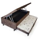 Ver imagem 1 de Cama Box Baú Auxiliar Solteiro Suede Espuma 8cm 45x78x188 Marrom