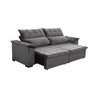 Sofá Retrátil e Reclinável 230 cm Cristal Veludo Cinza Grafite Chamby Móveis - 3