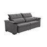 Sofá Retrátil e Reclinável 230 cm Cristal Veludo Cinza Grafite Chamby Móveis - 4