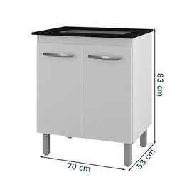 Balcao para Cooktop 4 Bocas Jade Branco Mobbs - 3