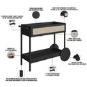 Ver imagem 4 de Carrinho Bar com Porta Taças Pés Madeira Moss A03 Nero Preto - Lyam Decor