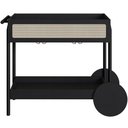 Ver imagem 3 de Carrinho Bar com Porta Taças Pés Madeira Moss A03 Nero Preto - Lyam Decor