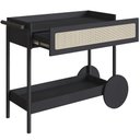 Ver imagem 6 de Carrinho Bar com Porta Taças Pés Madeira Moss A03 Nero Preto - Lyam Decor